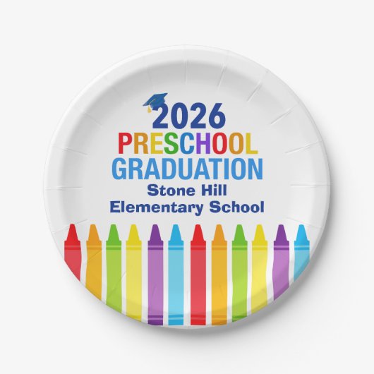 2026 Preschool Graduation Custom School Party ペーパープレート (正面)