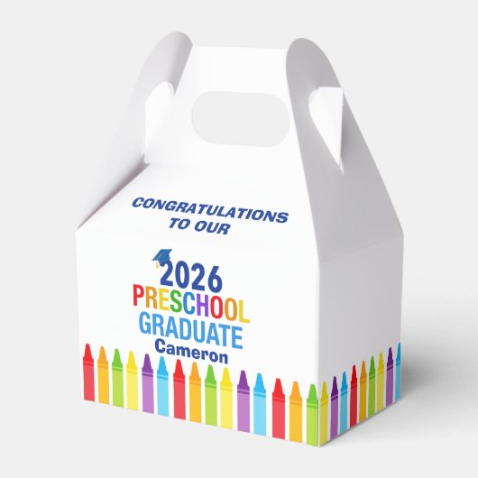 2026 Preschool Graduation Party Custom Graduate フェイバーボックス (正面サイド)