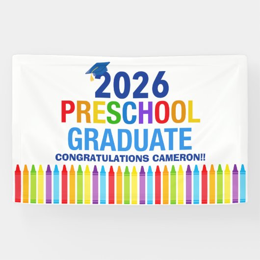 2026 Preschool Graduation Party Custom Graduate 横断幕 (横)
