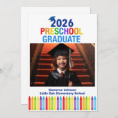 2026 Preschool Photo Custom Kids Graduation 案内状 (正面/裏面)
