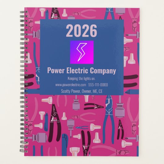 2026 Professional Yearly Planner for Electrician プランナー手帳 (正面)
