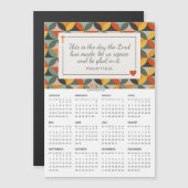 2026 Psalm 118:24レトロサークル磁気カレンダー (正面/裏面)