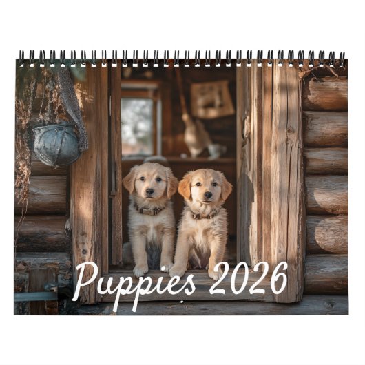 2026 Puppies Wall Calendar カレンダー (カバー)