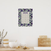 2026 Purple Clematis Flowers Wall Calendar ポスター (キッチン)