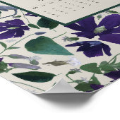 2026 Purple Clematis Flowers Wall Calendar ポスター (角)