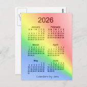 2026 Rainbow 6ヶ月ミニカレンダーby Janz ポストカード (正面/裏面)