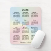 2026 Rainbow Cloud Calendar by Janz マウスパッド (マウス)