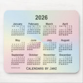 2026 Rainbow Cloud Calendar by Janz マウスパッド (正面)