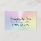 2026 Rainbow Cloud Calendar by Janz 名刺 (裏面)