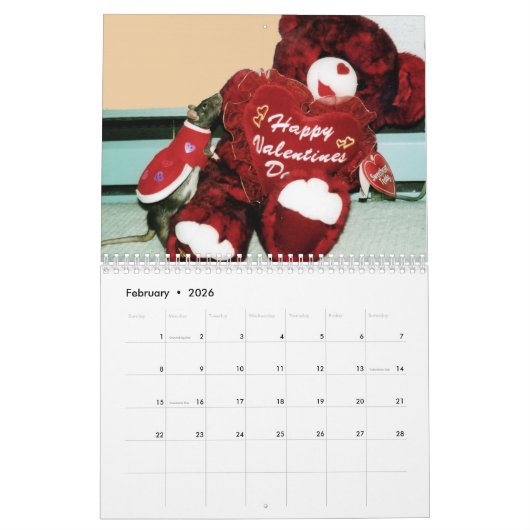 2026 RATS of the Rodent Reader Calendar B カレンダー (2月 2026)