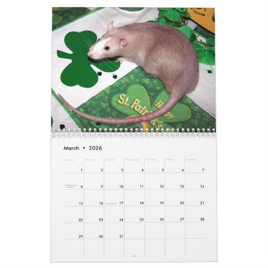 2026 RATS of the Rodent Reader Calendar I カレンダー (3月 2026)