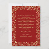 2026 Red & Antique-Gold Family New Year Photo シーズンカード (裏面)