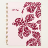 2026 Red Hibiscus Art Floral  プランナー手帳 (正面)