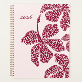 2026 Red Hibiscus Art Floral  プランナー手帳