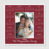 2026 Red Photo Magnetic Calendar Holiday Card (正面)