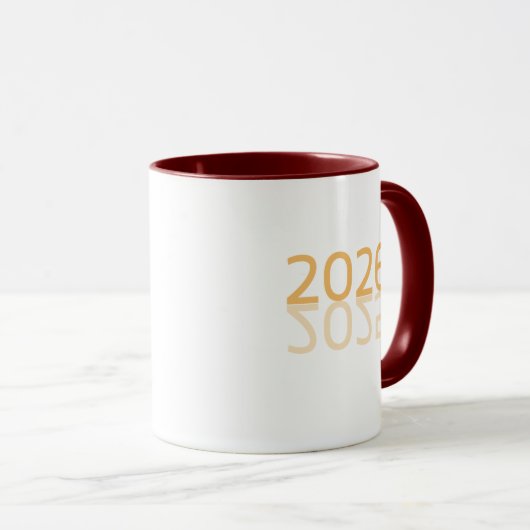 2026 Reflection Coffee Mug - Minimalist Gold  マグカップ (正面右)