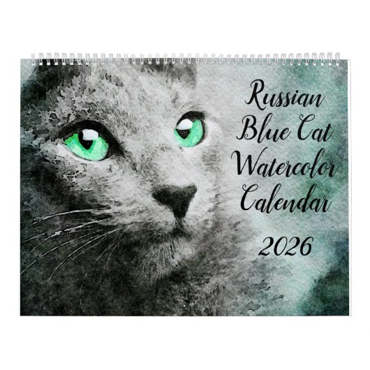 2026 Russian Blue Cat Mama Mom Lover Owner Gift カレンダー (カバー)