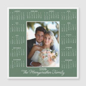 2026 Sage Green Photo Magnetic Calendar Holiday (正面)