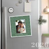 2026 Sage Green Photo Magnetic Calendar Holiday