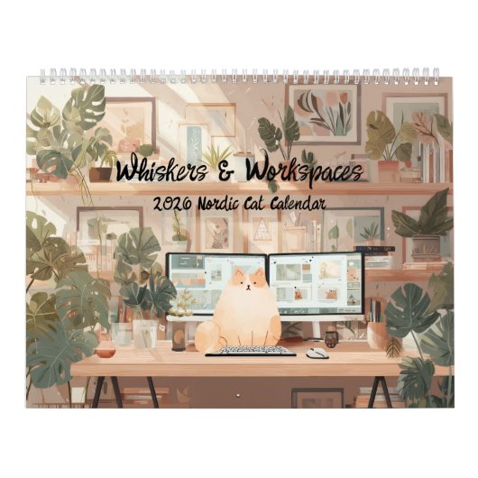 2026 Scandinavian Office Cats Wall Calendar カレンダー (カバー)