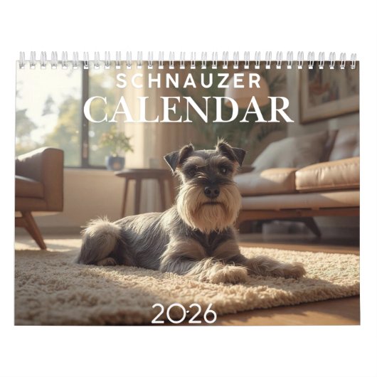 2026 Schnauzer 12-Month Wall Calendar カレンダー (カバー)