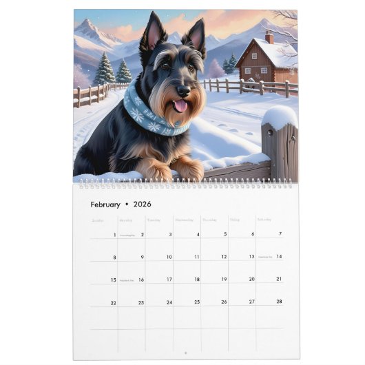 2026 SCOTTISH TERRIER CALENDAR カレンダー (2月 2026)
