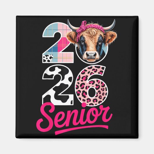 2026 Senior Cow Lovers Graduation Funny Cl Shirt F マグネット (正面)