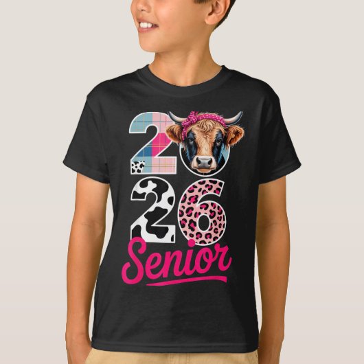 2026 Senior Cow Lovers Graduation Funny Cl Shirt F Tシャツ (正面)