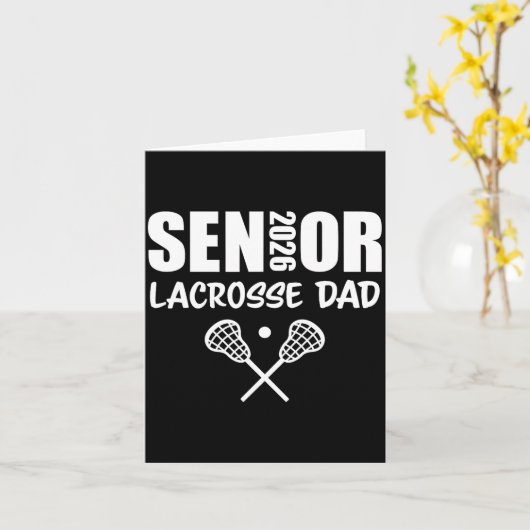 2026 Senior Lacrosse Dad Lacrosse Team Parent カード (黄色い花)