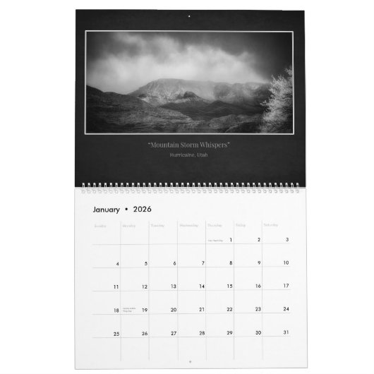 2026 Shades of Light & Shadow Calendar カレンダー (1月 2026)