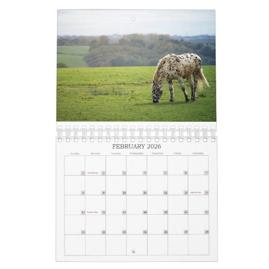 2026 SIMPLE HORSES CALENDAR カレンダー (2月 2026)