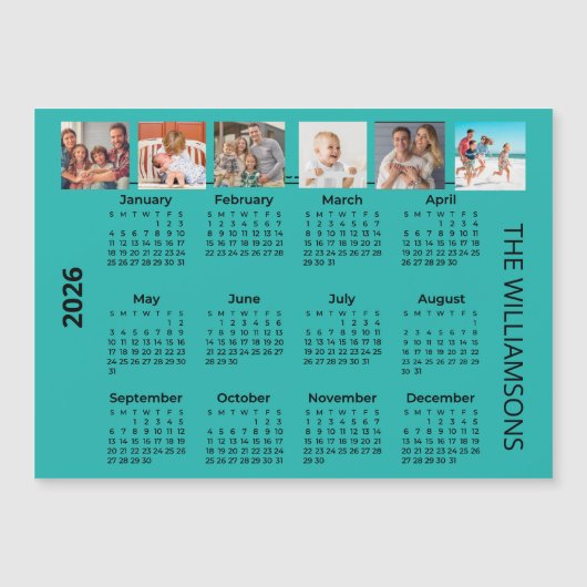 2026 Six Photos Colorful Calendar Magnet  (正面)