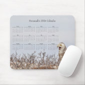 2026 Snowy Owl Full-Year Customizable Calendar  マウスパッド (マウス)