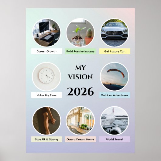2026 Soft Gradient Circle Proper Vision Poster ポスター (正面)