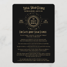 2026 Solar Eclipse Celestial Stars Black Fun Facts 招待状