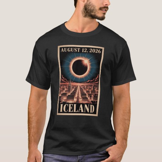2026 Solar Eclipse Iceland Shirt Reykjavik Group Tシャツ (正面)