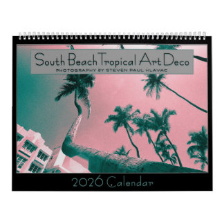 2026 South Beach Tropical Art Deco Calendar カレンダー