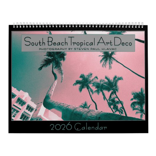 2026 South Beach Tropical Art Deco Calendar カレンダー (カバー)