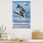 2026 Soviet Buran Shuttle Rendezvous Calendar ポスター (キッチン)
