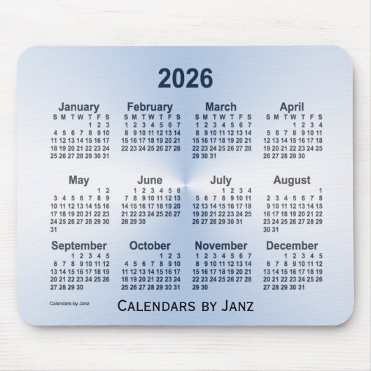 2026 Steel Blue Calendar by Janz Mouse pad マウスパッド (正面)