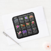 2026 SU Calendar Flower black Custom Vinyl Sticker スクエアシール (封筒)