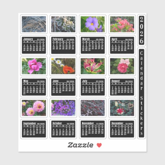 2026 SU Calendar Flower Custom-Cut Vinyl Sticker シール (シート)