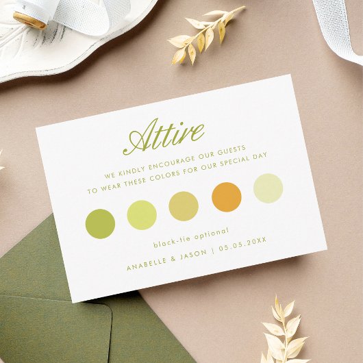 2026 Summer Wedding Attire Guest Dress Code Card  エンクロージャーカード