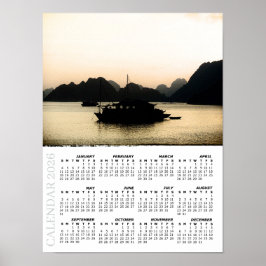 2026 Sunset Calendar, Halong Bay, Vietnam ポスター