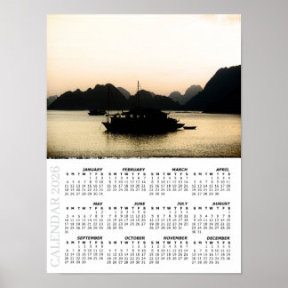 2026 Sunset Calendar, Halong Bay, Vietnam ポスター