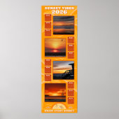 2026 Sunsets and Beach Vibes Calendar ポスター (正面)