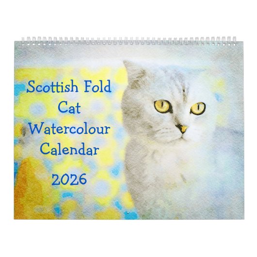 2026 Sweet Scottish Fold Cat Lover Owners Gift カレンダー (カバー)