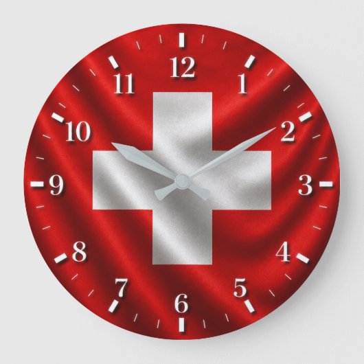 2026 Swiss flag watch ラージ壁時計 (正面)