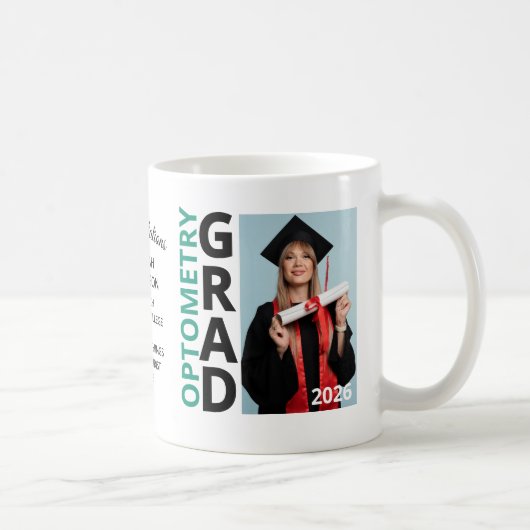 2026 Teal OPTOMETRY Graduate Photo Souvenir コーヒーマグカップ (右)