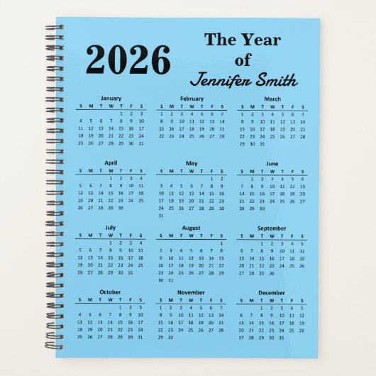 2026 The Year of Custom Name Personalized Planner プランナー手帳 (正面)